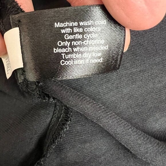 𝅺Lane Bryant Blouse Womens 10/12 Black Long Sleeve Faux Wrap V-Neck‎ Top - Picture 11 of 12